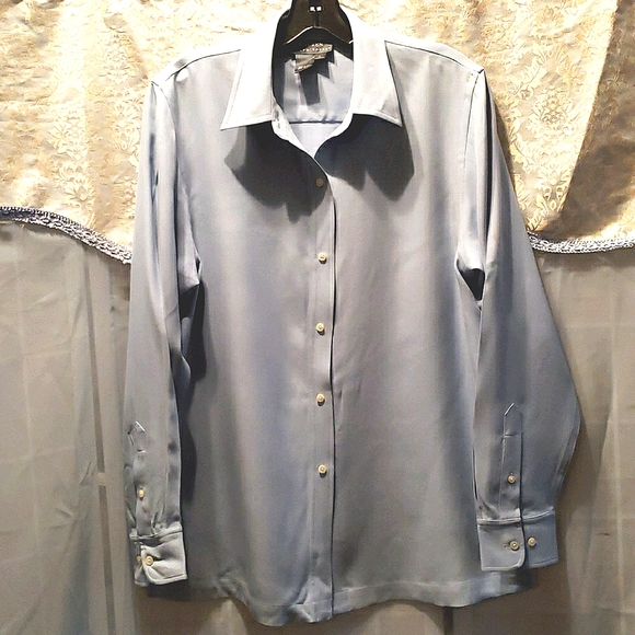 LAUREN RALPH LAUREN 100% SILK BLOUSE SZ L - Picture 1 of 7